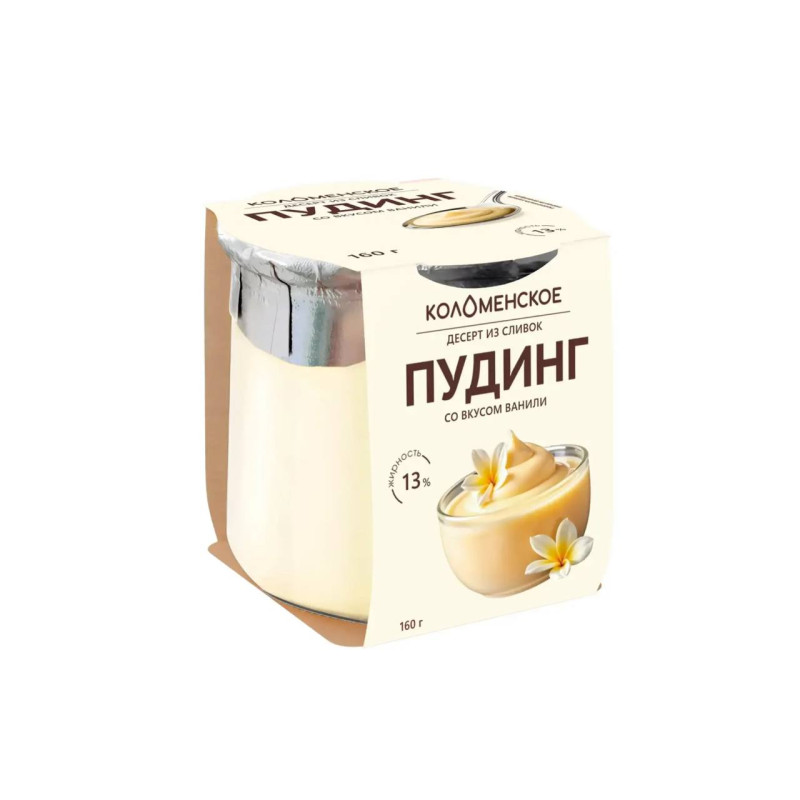 Десерт из сливок Пудинг со вкусом ванили мдж 13% (Коломенское), 160 г