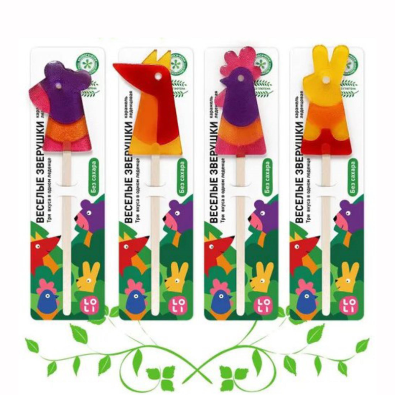 Карамель без сахара Lo Li Веселые зверушки, 30 гр