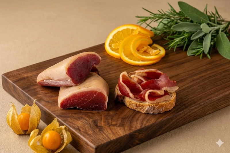 Утиная грудка с/в с черным трюфелем Карнеззо нарезка, 70 г