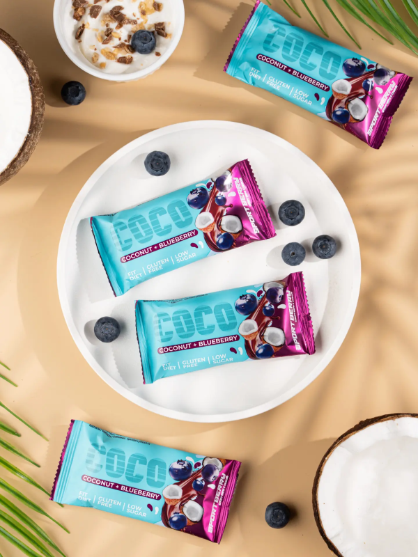 Батончик глазированный кокос-черника Sportberry, 40 г