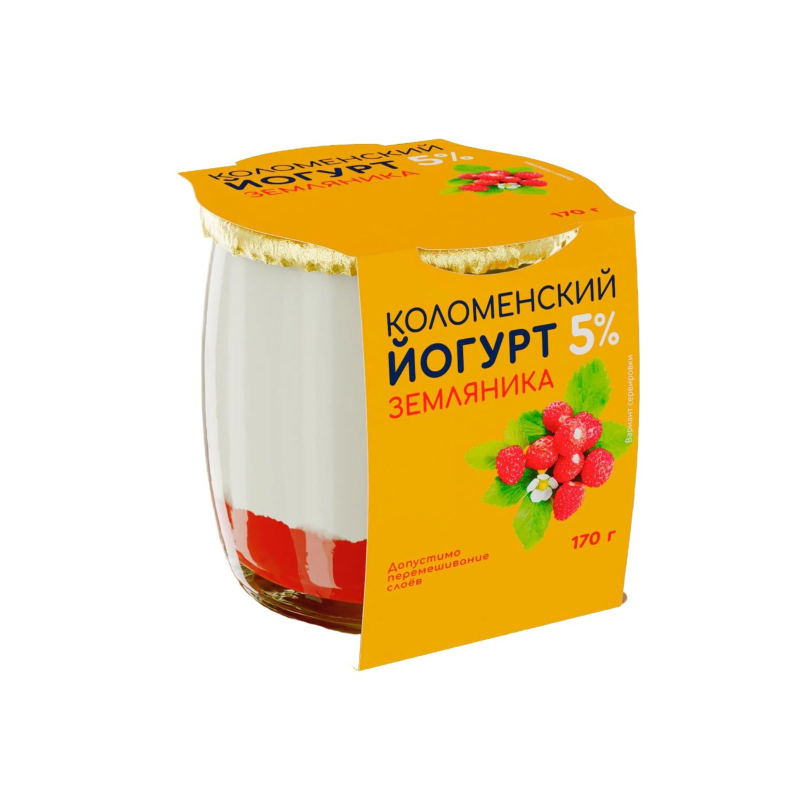 Йогурт земляника мдж 5% (Коломенское), 170 г