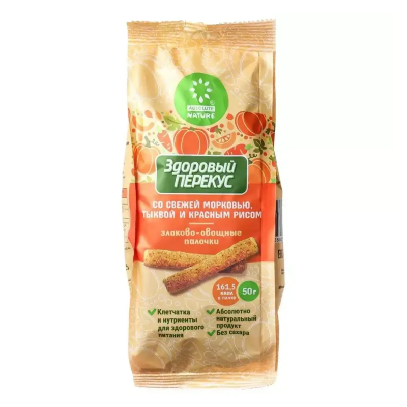 Злаково - овощные палочки со свежей морковью, тыквой и красным рисом, 50 гр
