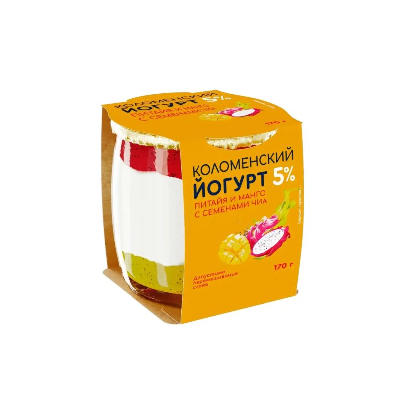 Йогурт питайя и манго с семенами чиа (Коломенское), 170 г