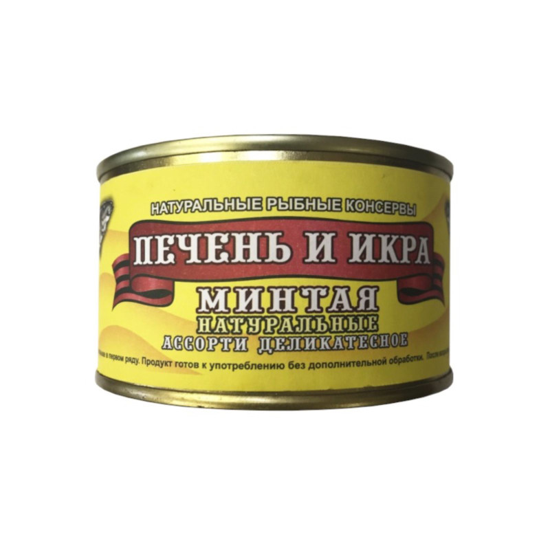Печень и икра минтая, 120 гр