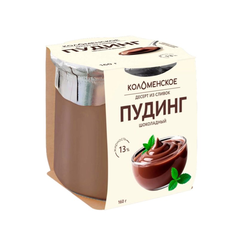 Десерт из сливок Пудинг шоколадный мдж 13% (Коломенское), 160 г