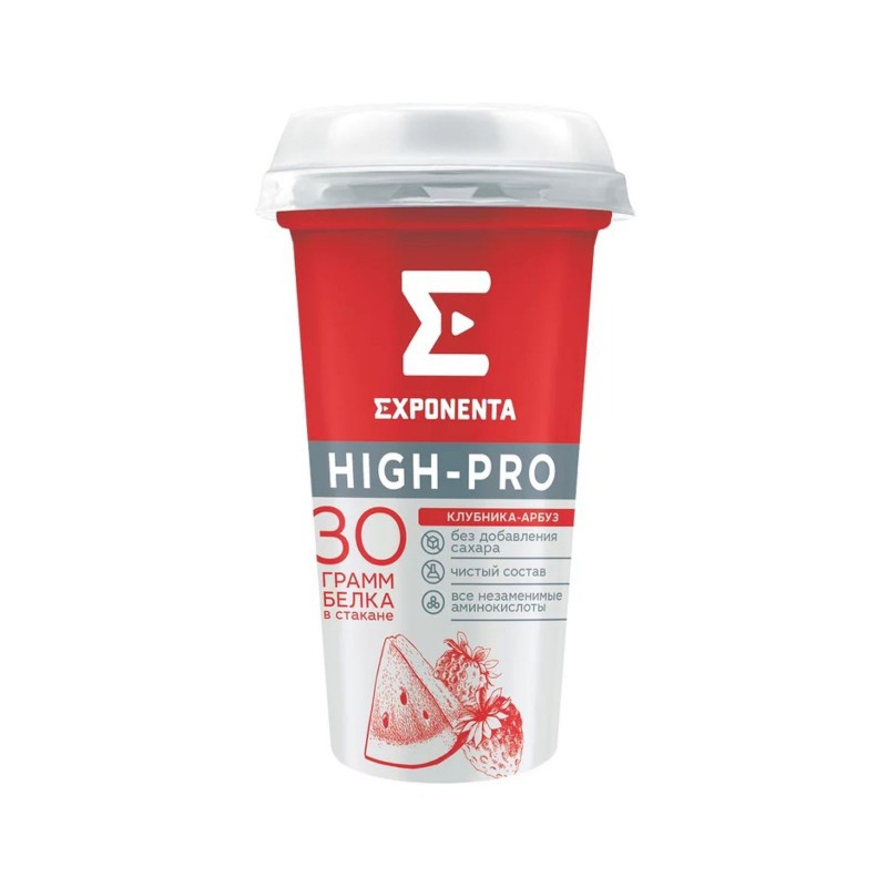 Напиток EXPONENTA HIGH-PRO клубника-арбуз, 250 гр