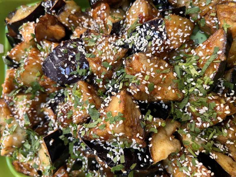 Хрустящие баклажаны в кисло-сладком соусе (пост)