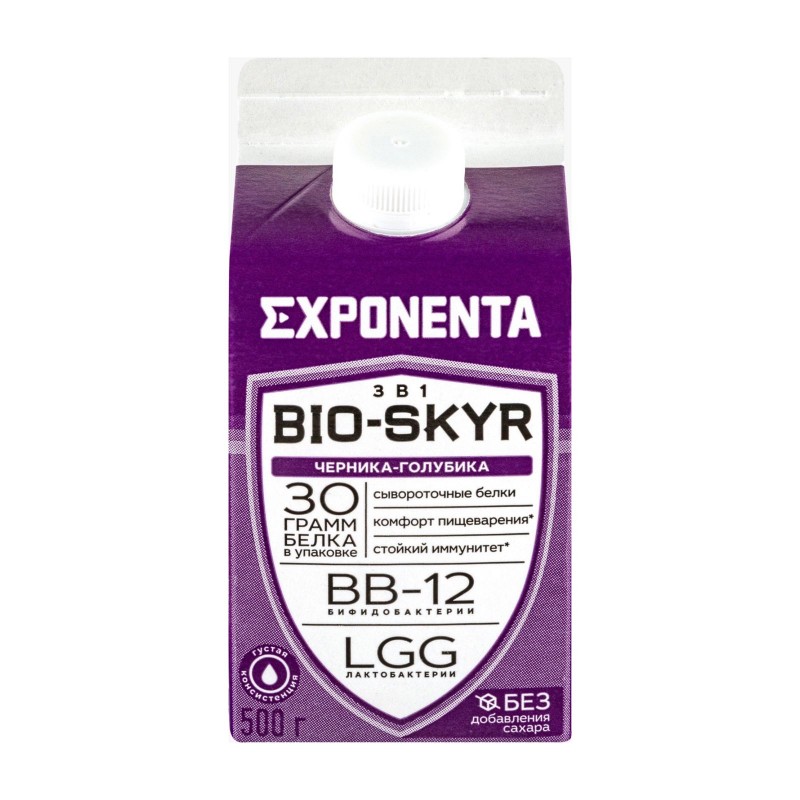 Напиток EXPONENTA BIO-SKYR черника-голубика, 500 гр