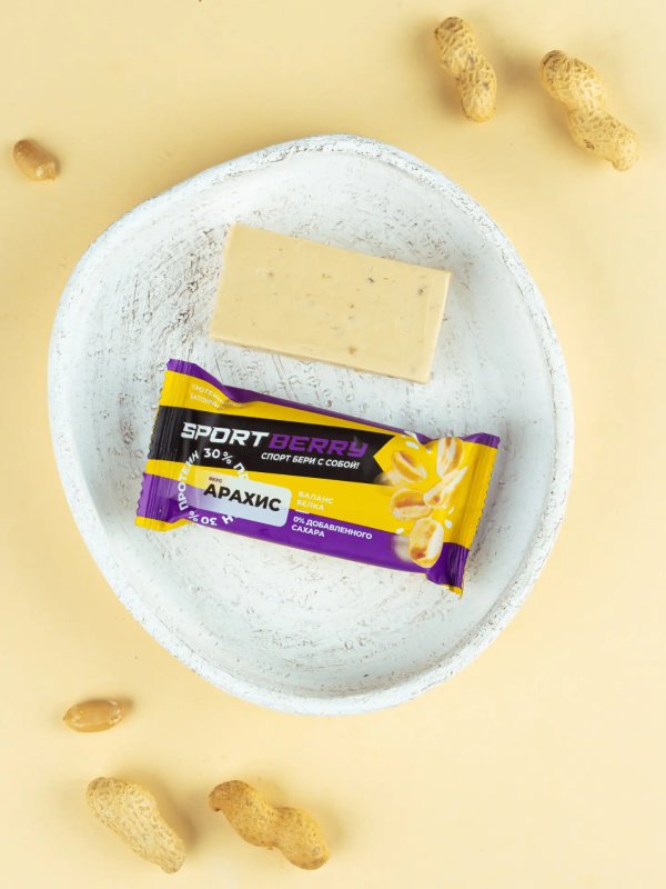 ***Батончик неглазированный арахисовый Sportberry, 40 г