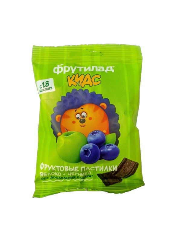 Пастилки фруктовые для детского питания яблоко-черника, 30 гр