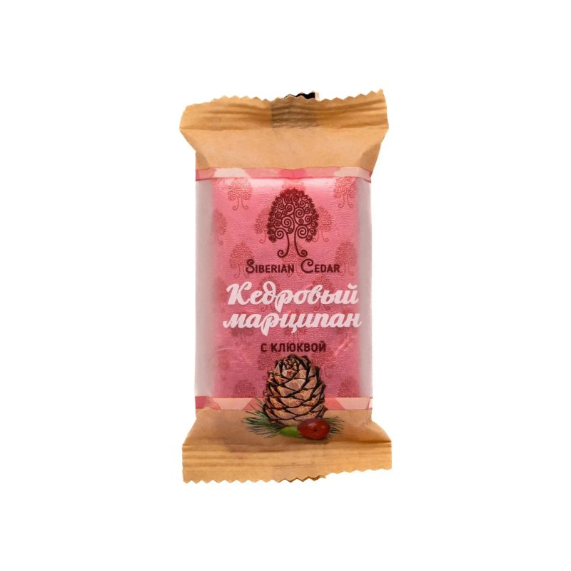Конфета кедровый марципан с клюквой, 40 г