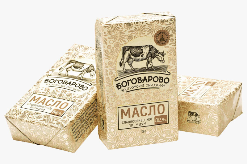 Масло сливочное Боговарово премиум 82,5%, 170 гр