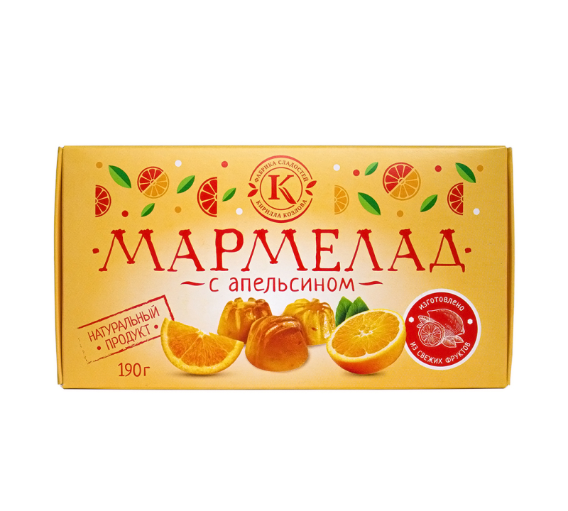 Мармелад желейный с апельсином, 190г