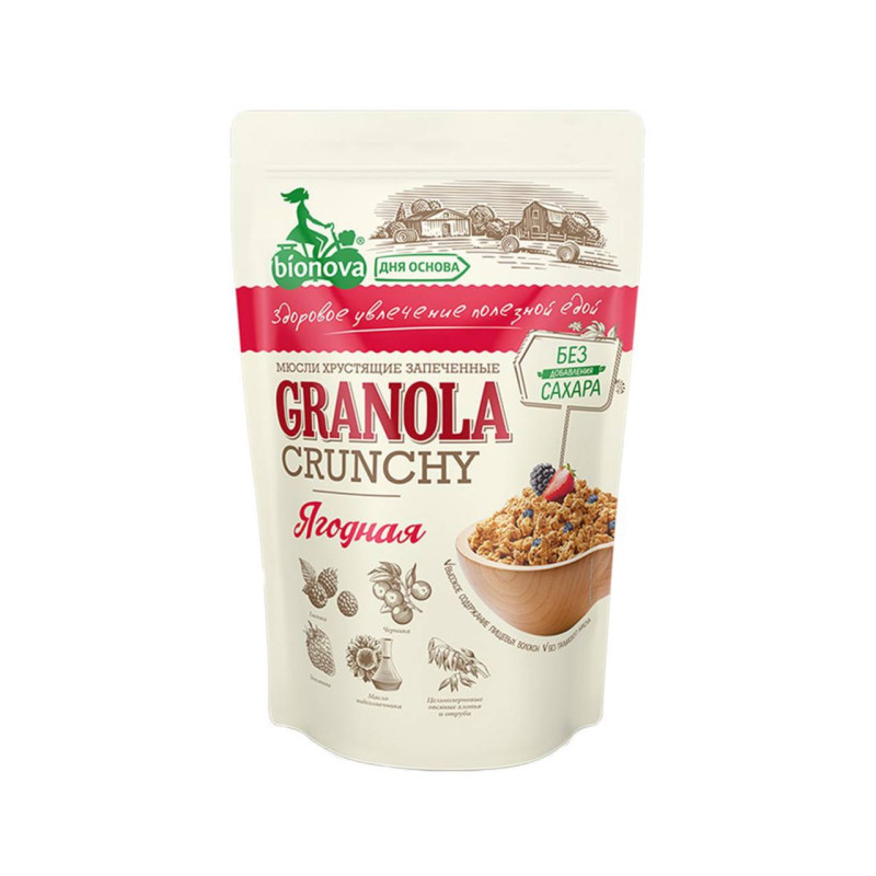 Мюсли хрустящие запеченные ягодные, 400 г