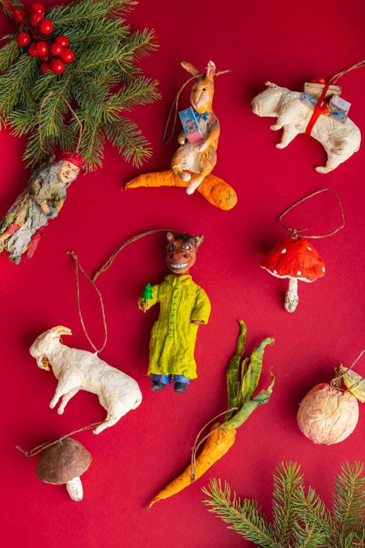 Игрушка елочная Сказочные фрукты/овощи