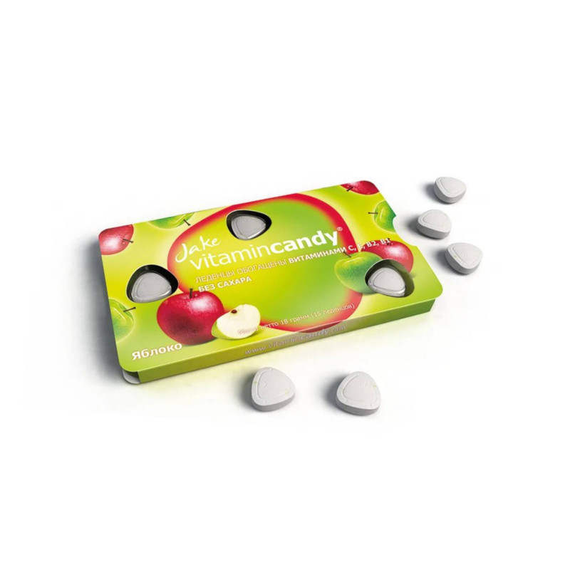 Леденцы без сахара Jake vitamincandy Яблоко, 18 гр