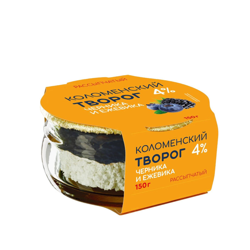 Творог рассыпчатый черника-ежевика мдж 4% (Коломенское), 150 г