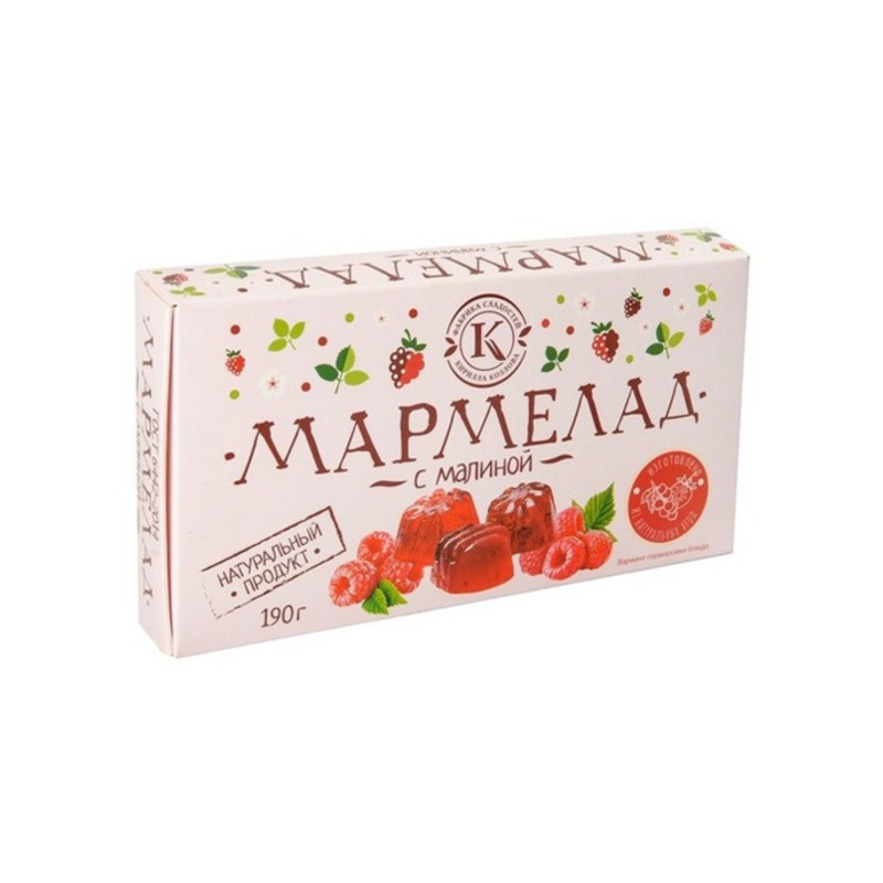 Мармелад желейно-фруктовый с малиной, 190 гр