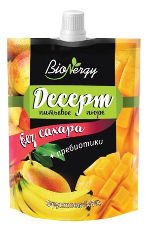 Десерт фруктовый MIX "BIioNergy" груша-банан-манго, 140 г